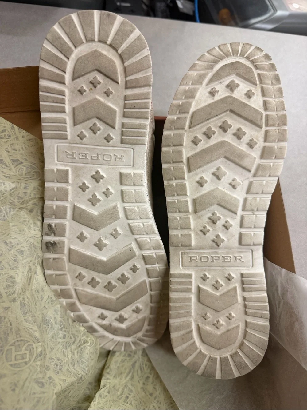 Roper Beige Slip-On Loafer with American Flag Trim